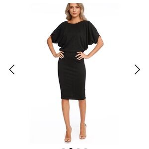 Teal Glitter Paris Midi Dress from Wolf & Badger NYC